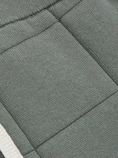 Reiss 9-12 yrs Tipped Knit Stitch-Detail Shorts in Dark Sage Green