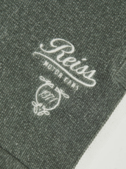 Reiss 9-13 yrs Chenille Tipped Motor Cars Shorts in Dark Sage Green/White