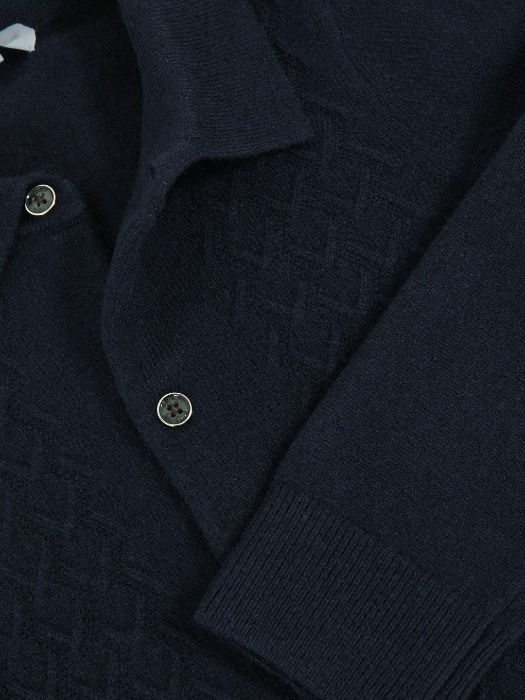Reiss 13-14 yrs Wool V-Stitch Button-Through Cardigan in Navy Blue