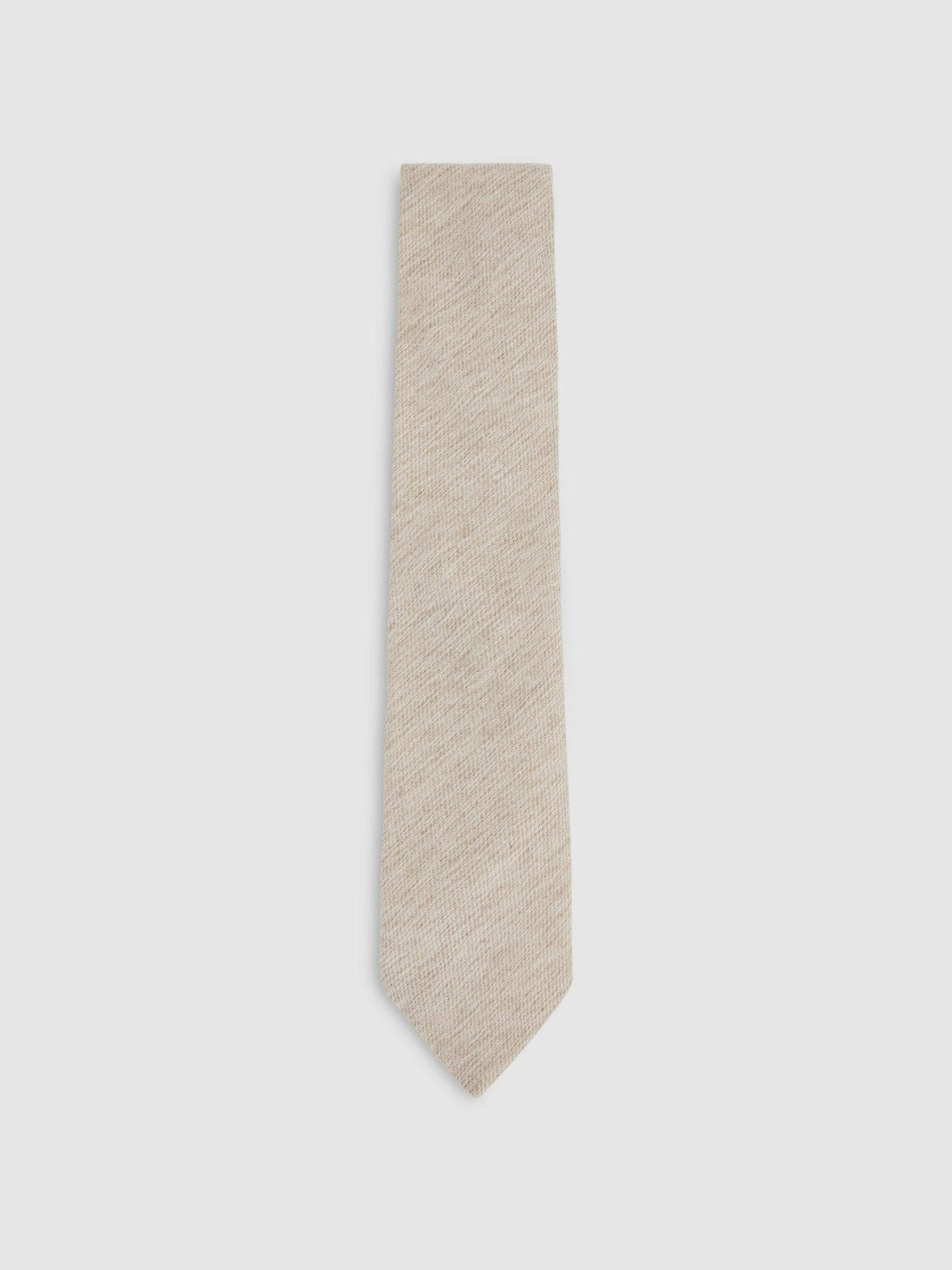 Reiss Wool-Silk Textured Tie in Oatmeal