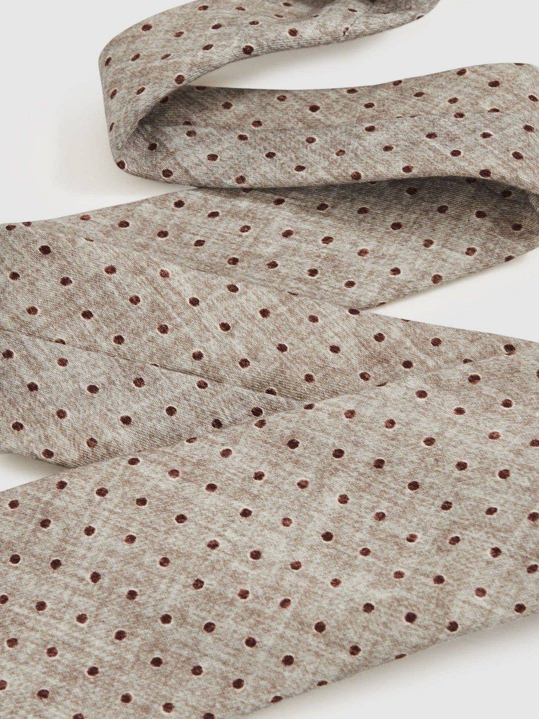 Reiss Wool-Cotton Polka-Dot Tie in Grey Melange