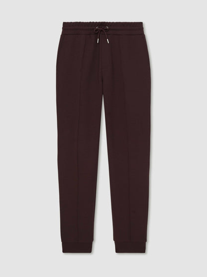 Reiss Interlock Drawstring Joggers in Cherry Red