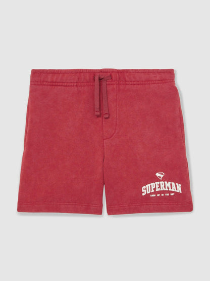 Reiss 9-13 yrs Superman Cotton Logo Shorts in Red
