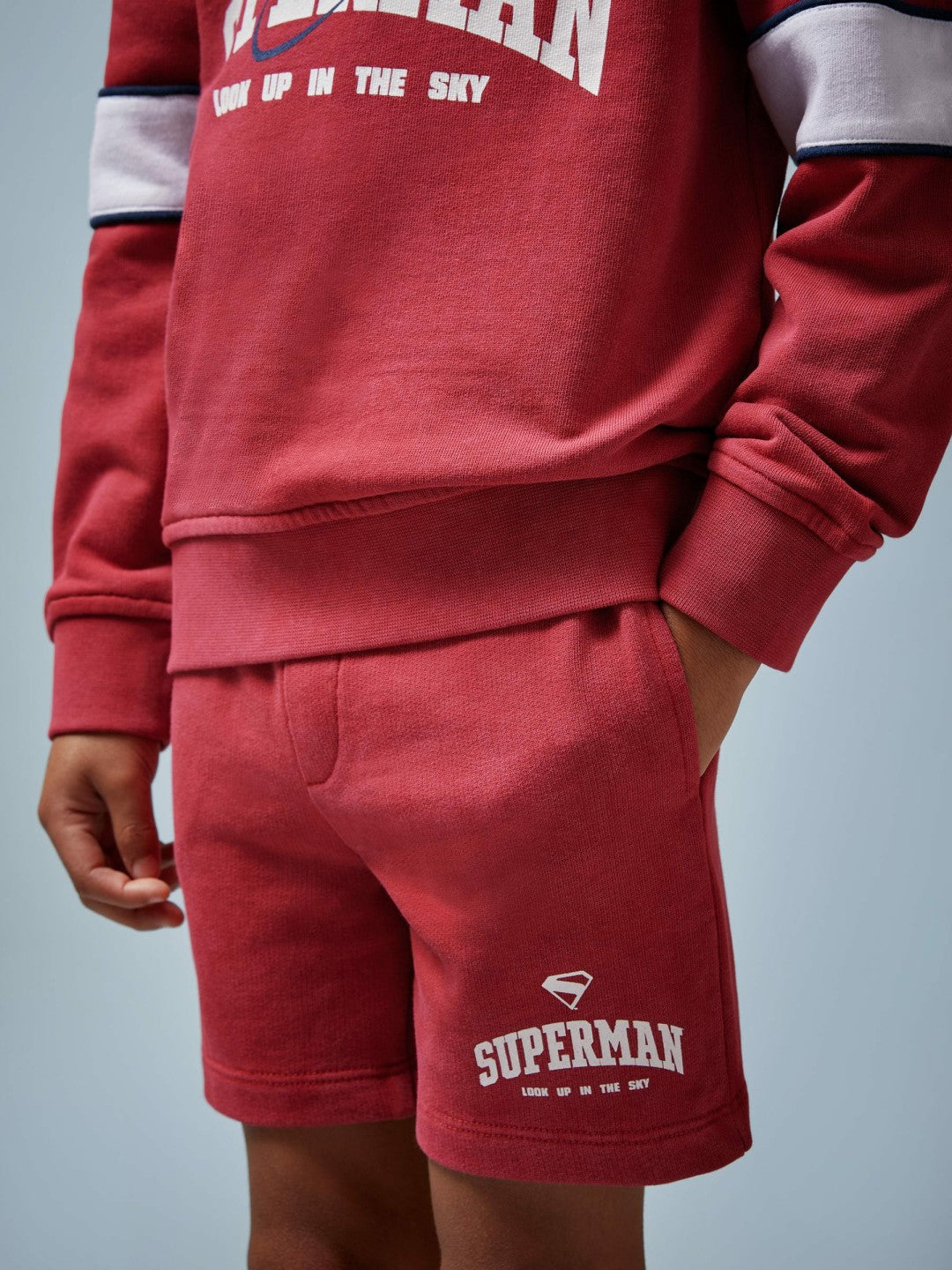 Reiss 9-13 yrs Superman Cotton Logo Shorts in Red