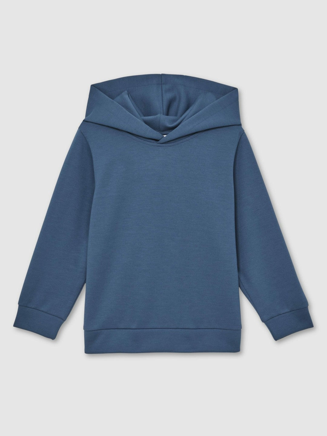 Reiss Interlock Jersey Hoodie in Ocean Blue