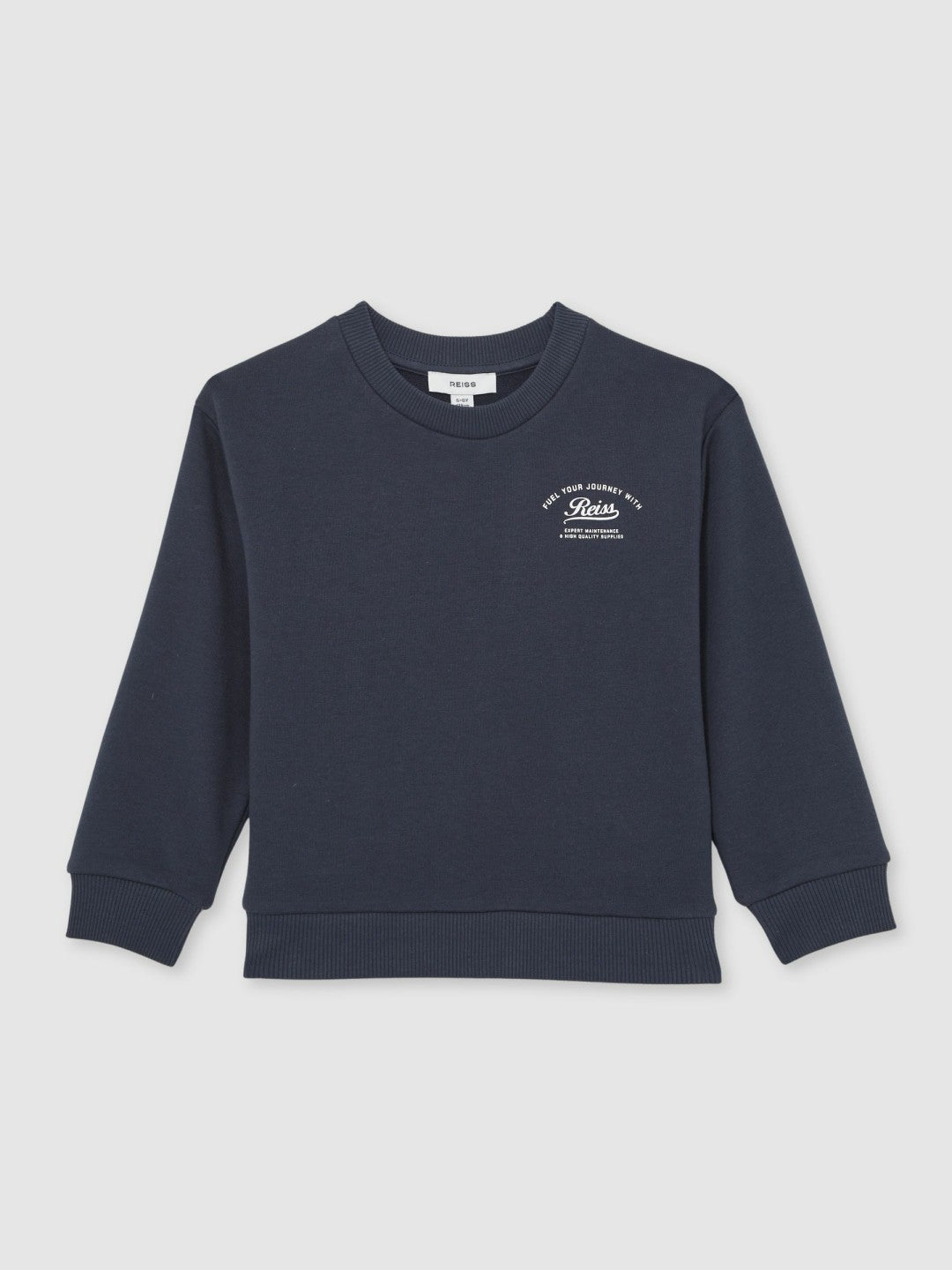 Reiss 9-13 yrs Cotton Blend Motor Cars Sweatshirt in Washed Blue