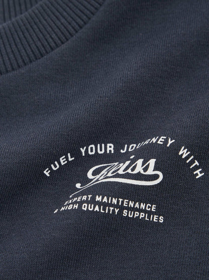 Reiss 9-13 yrs Cotton Blend Motor Cars Sweatshirt in Washed Blue