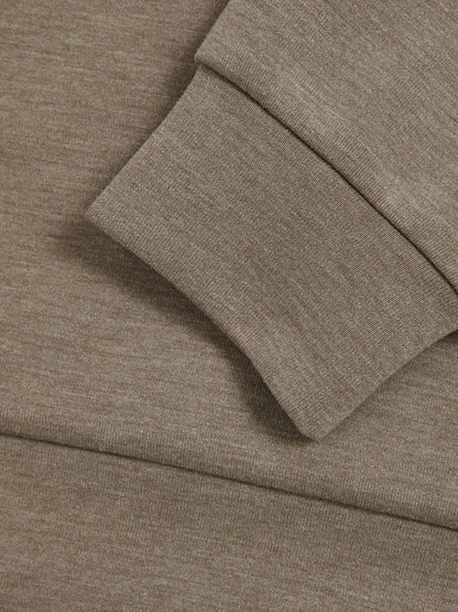 Reiss Interlock Jersey Hoodie in Taupe Brown
