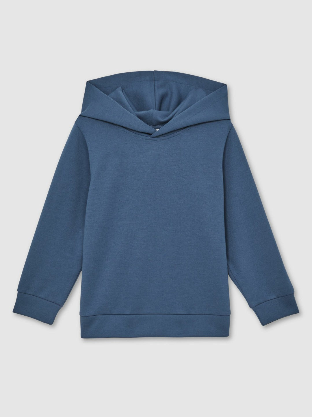 Reiss Interlock Jersey Hoodie in Ocean Blue