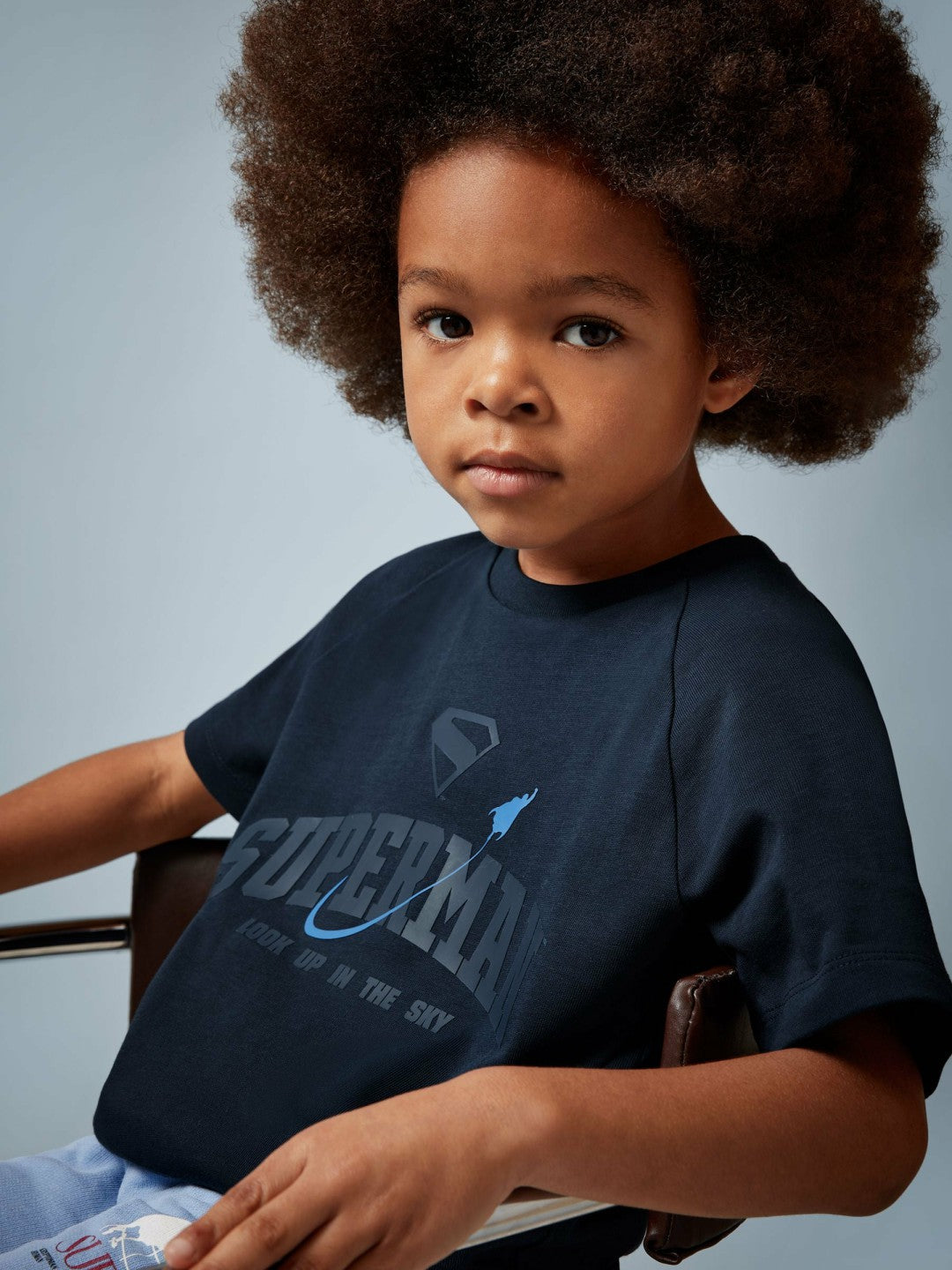 Reiss 9-13 yrs Superman Raglan Logo T-Shirt in Navy Blue