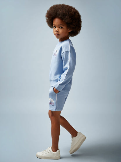 Reiss 9-13 yrs Superman Logo Print Sweatshirt in Light Blue