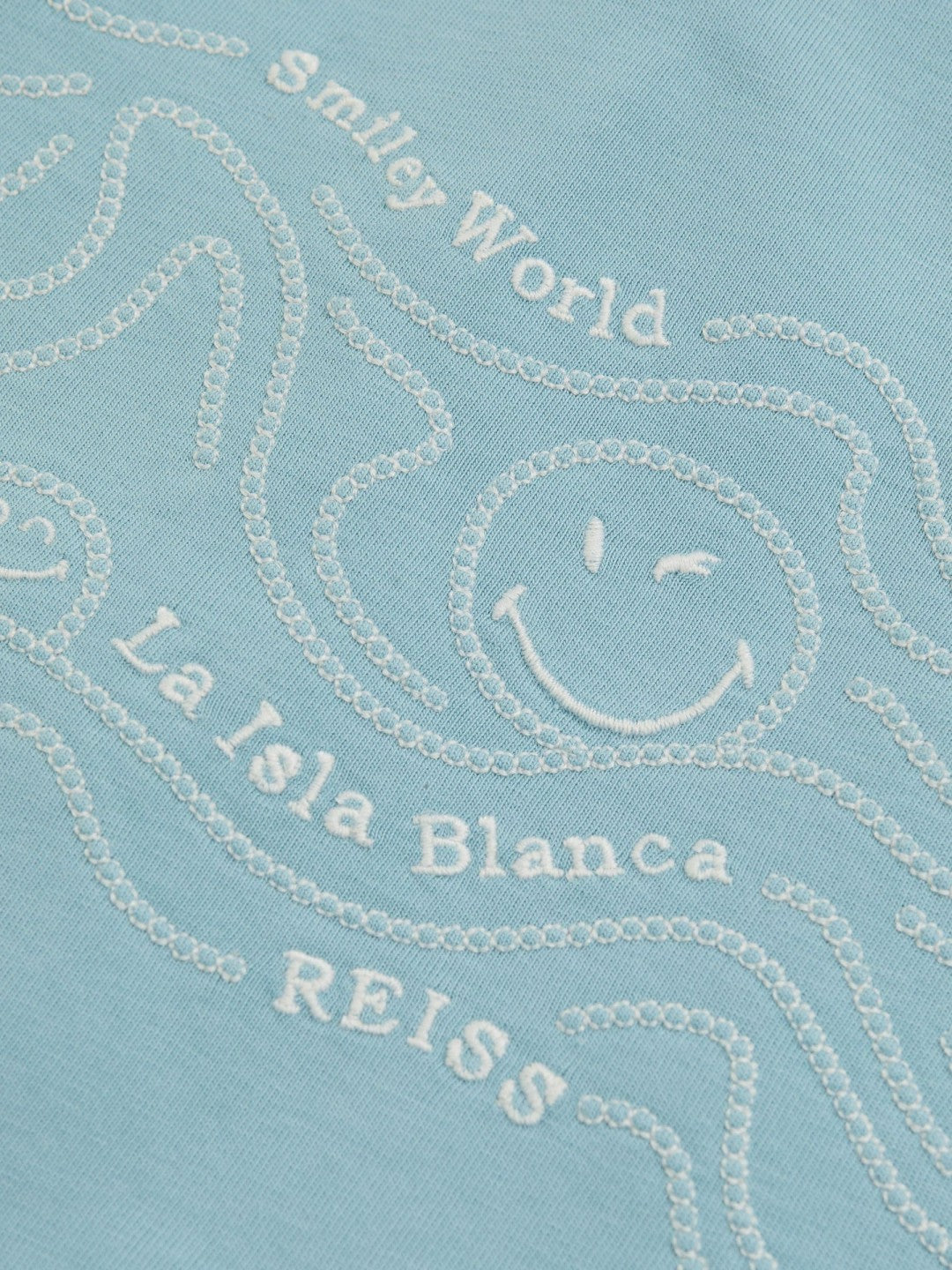 Reiss 9-13 yrs SmileyWorld Embroidered Shirt in Sky Blue