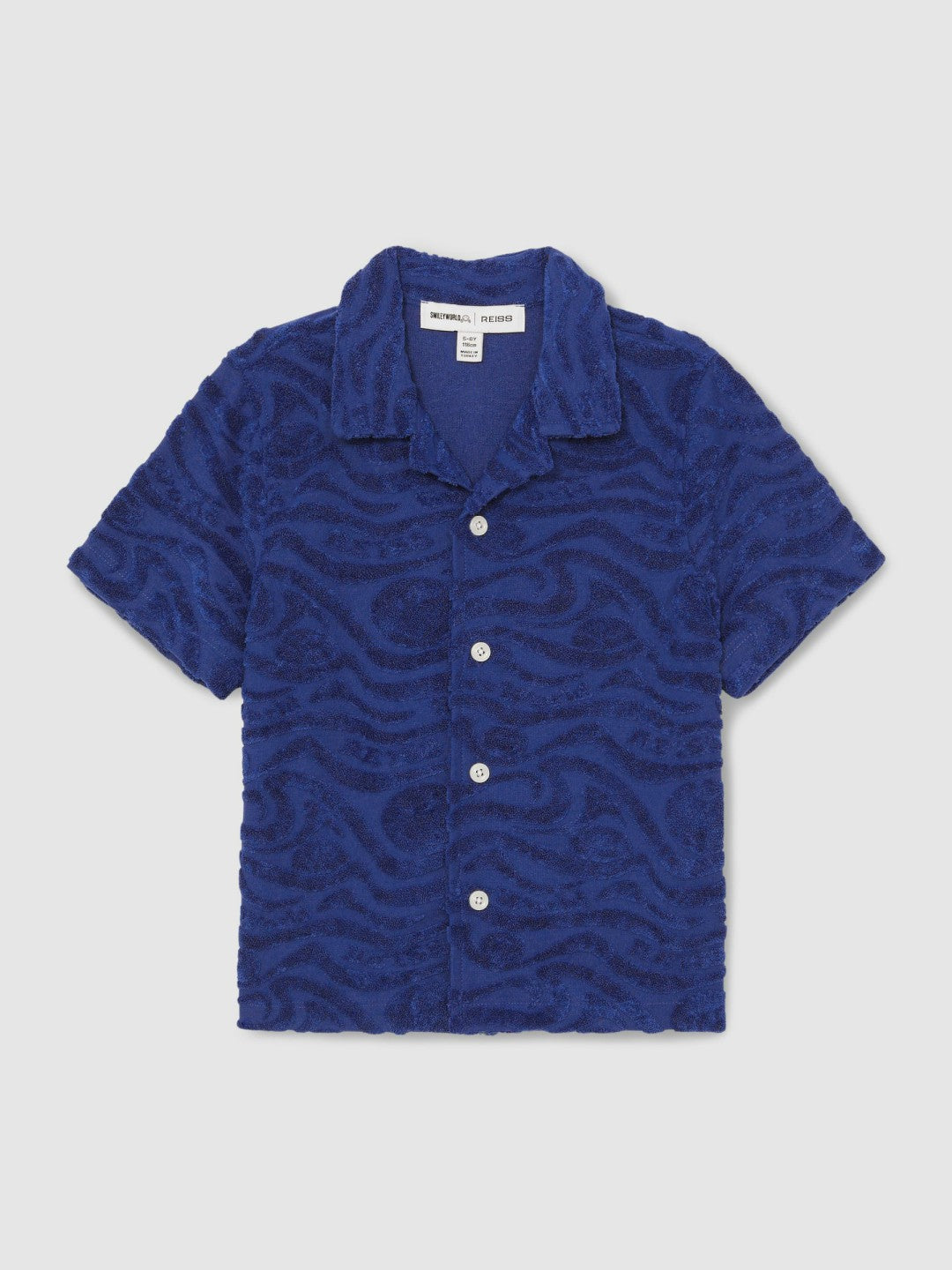 Reiss 13-14 yrs SmileyWorld Wave Texture Shirt in Bright Blue