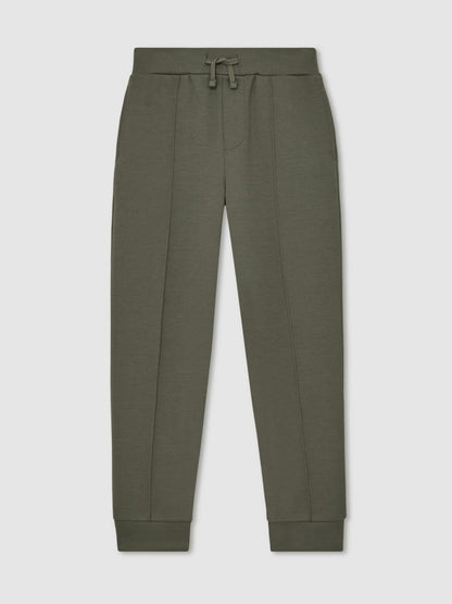 Reiss 13-14 yrs Interlock Drawstring Joggers in Dark Sage