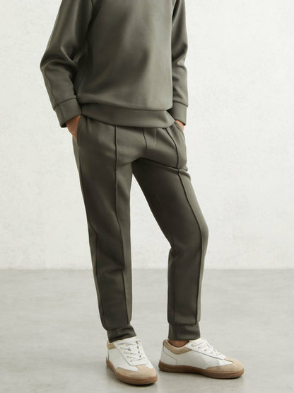 Reiss 13-14 yrs Interlock Drawstring Joggers in Dark Sage