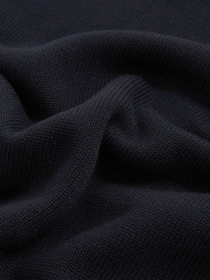 Reiss Cotton And Wool Crew-Neck Top in Navy