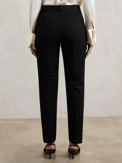 Reiss Pintuck Tapered Trousers in Black