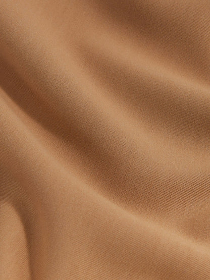 Reiss Interlock Jersey Crew Neck T-Shirt in Light Camel Brown
