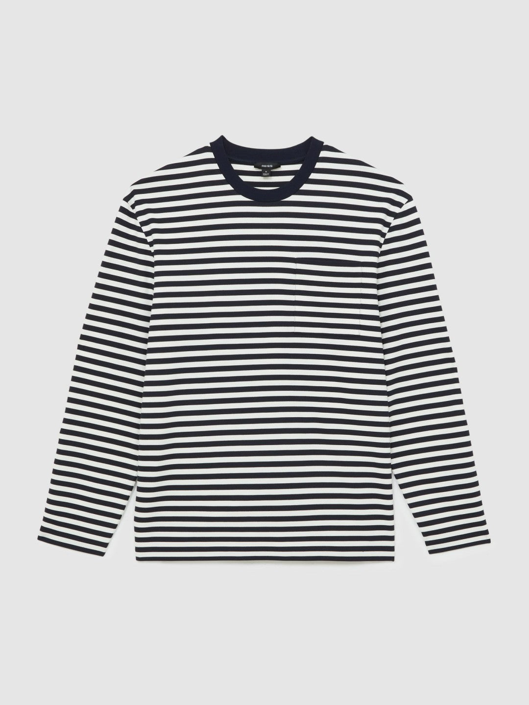Reiss Striped Crew-Neck T-Shirt in Navy/White
