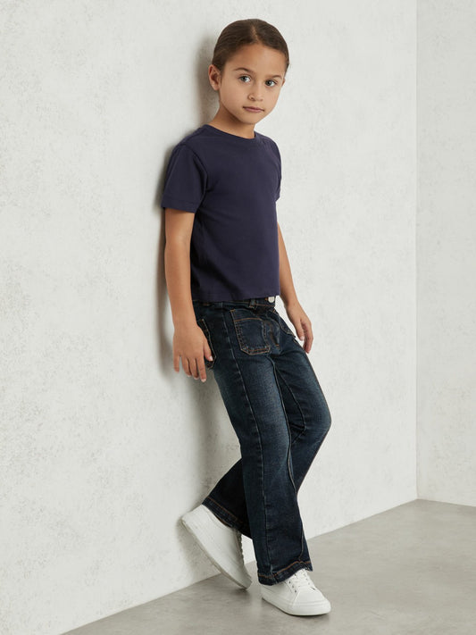 Reiss 3-9 yrs Cotton Crew Neck T-Shirt in Navy