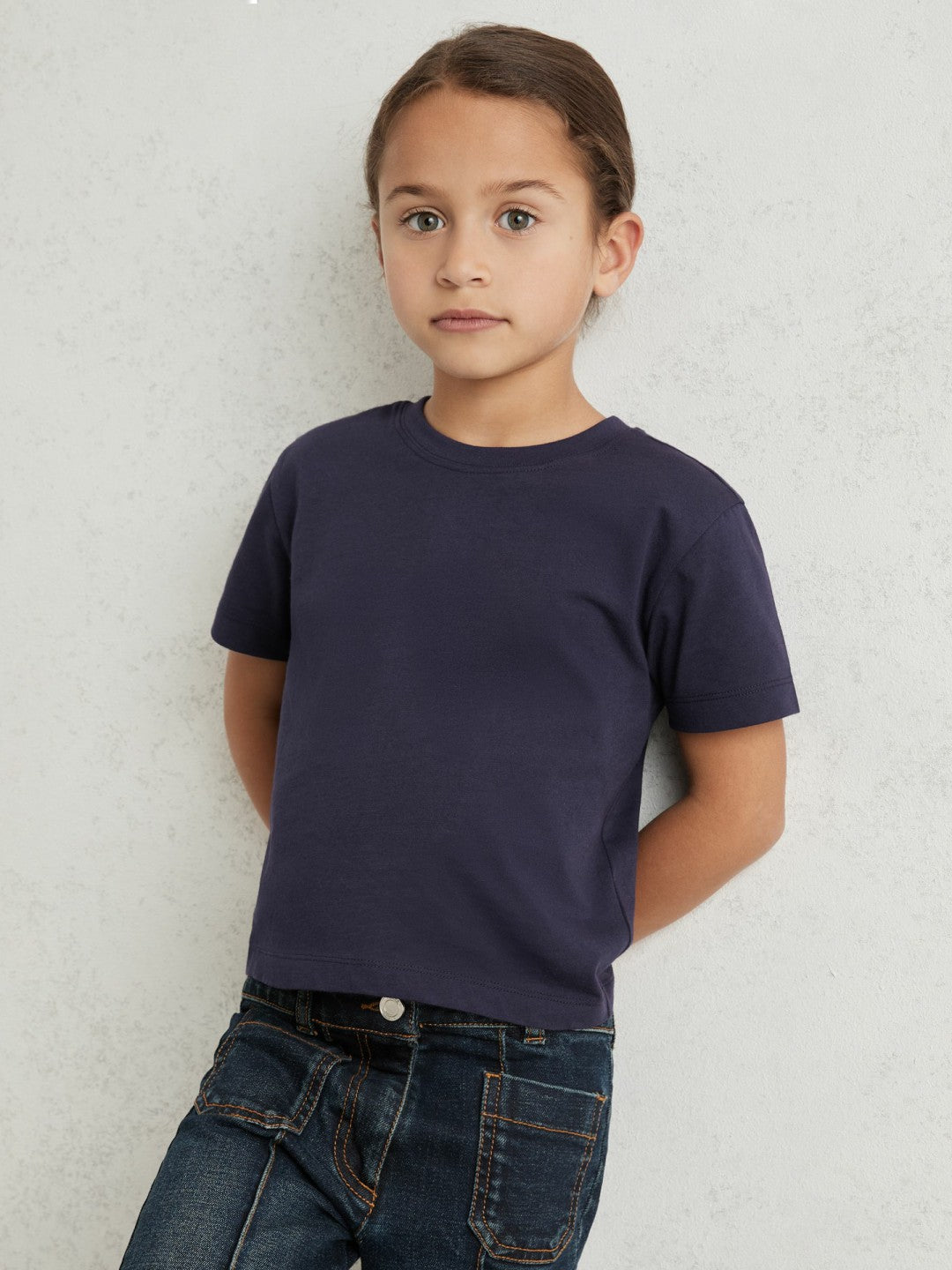 Reiss 3-9 yrs Cotton Crew Neck T-Shirt in Navy