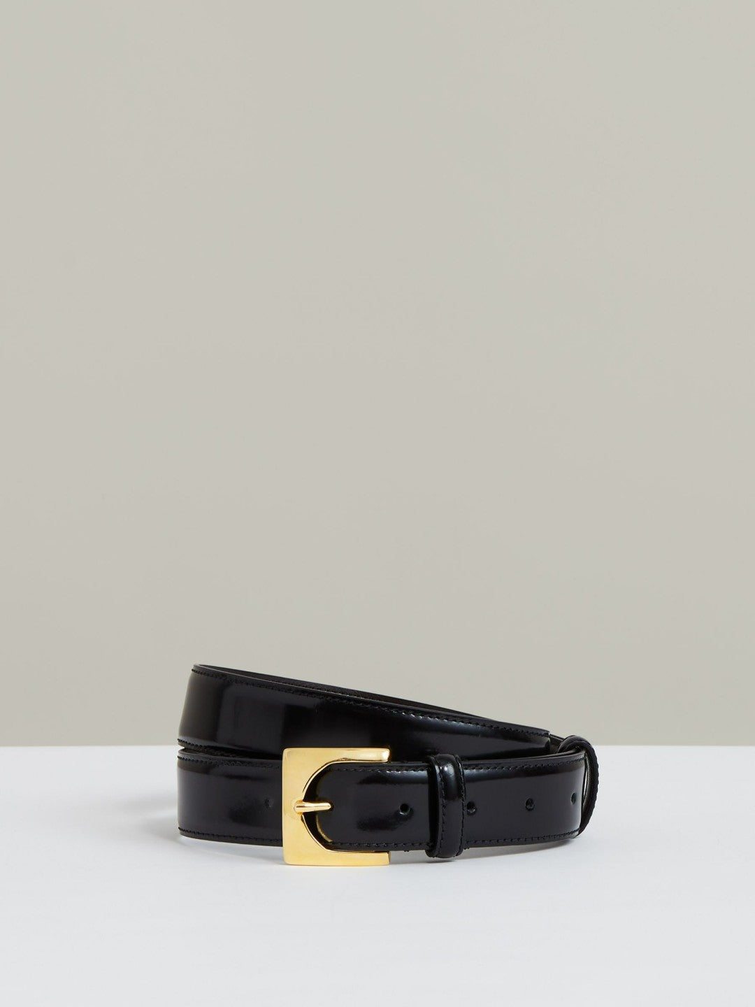Reiss Suede Square Buckle Belt in Black