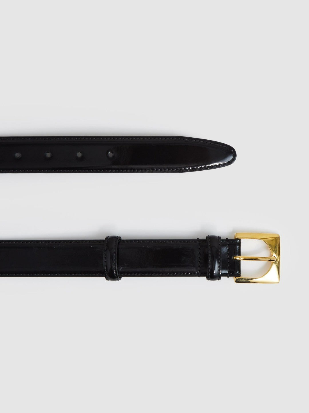 Reiss Suede Square Buckle Belt in Black