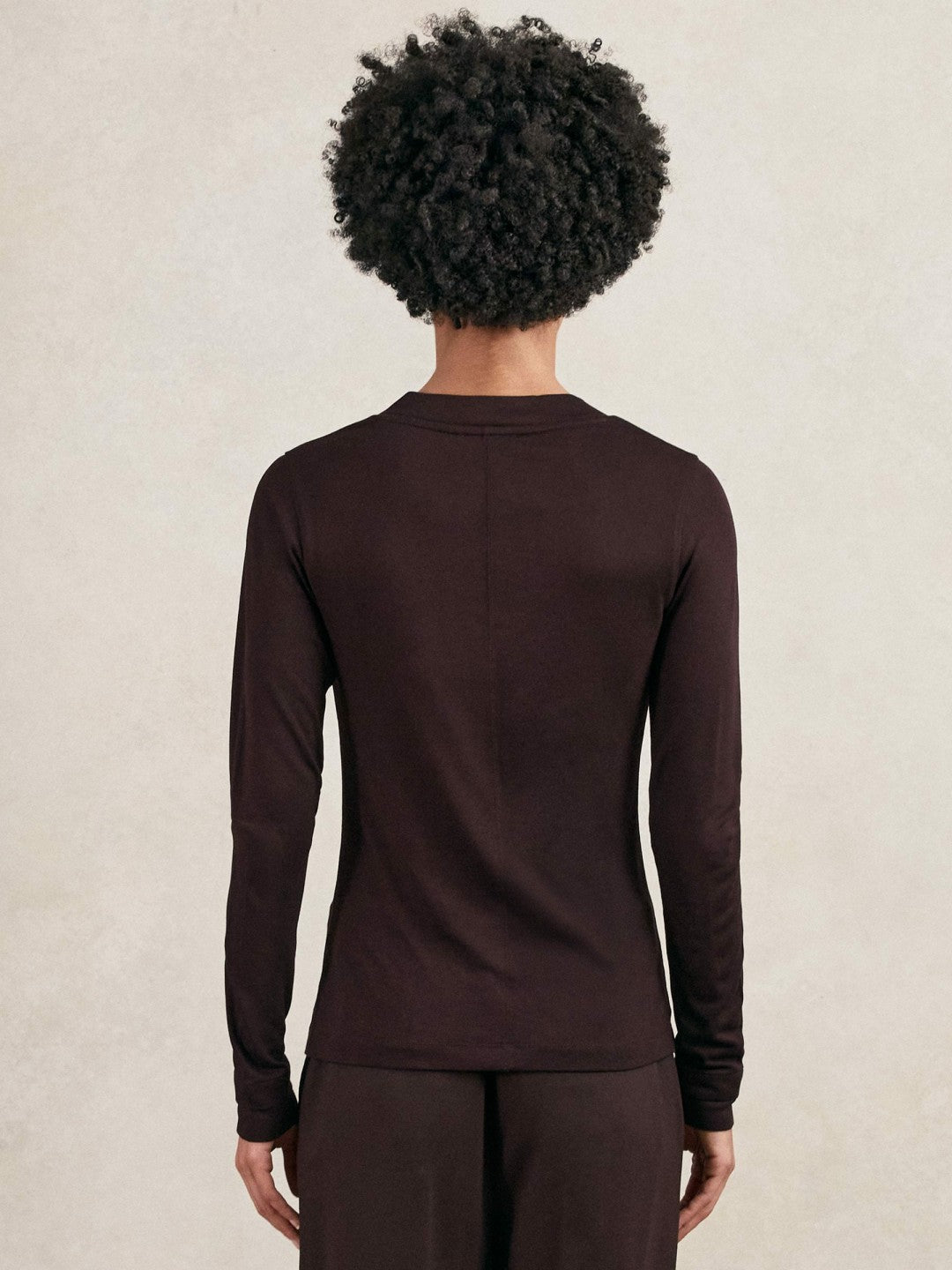 Reiss Jersey V-Neck Top in Plum