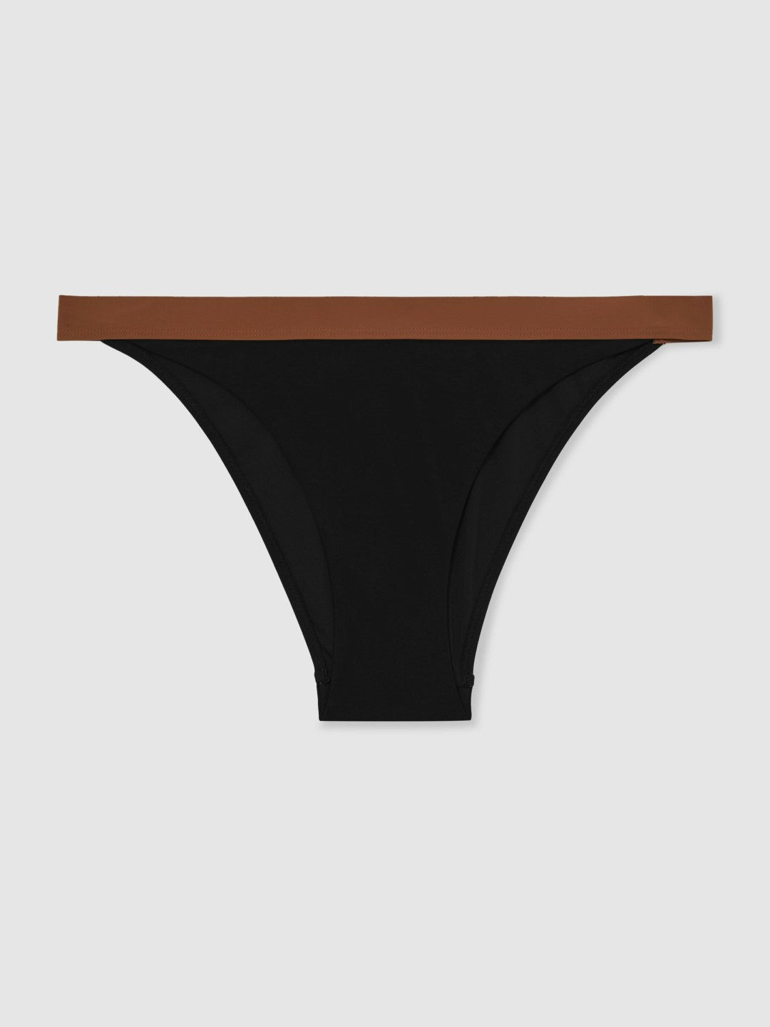 Reiss Contrast-Trim Bikini Bottoms in Black/Tan
