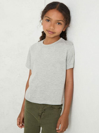 Reiss 9-13 yrs Cotton-Blend Crew-Neck T-Shirt in Grey Marl