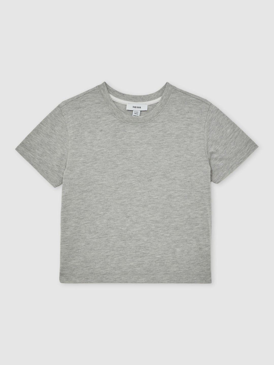 Reiss 9-13 yrs Cotton-Blend Crew-Neck T-Shirt in Grey Marl