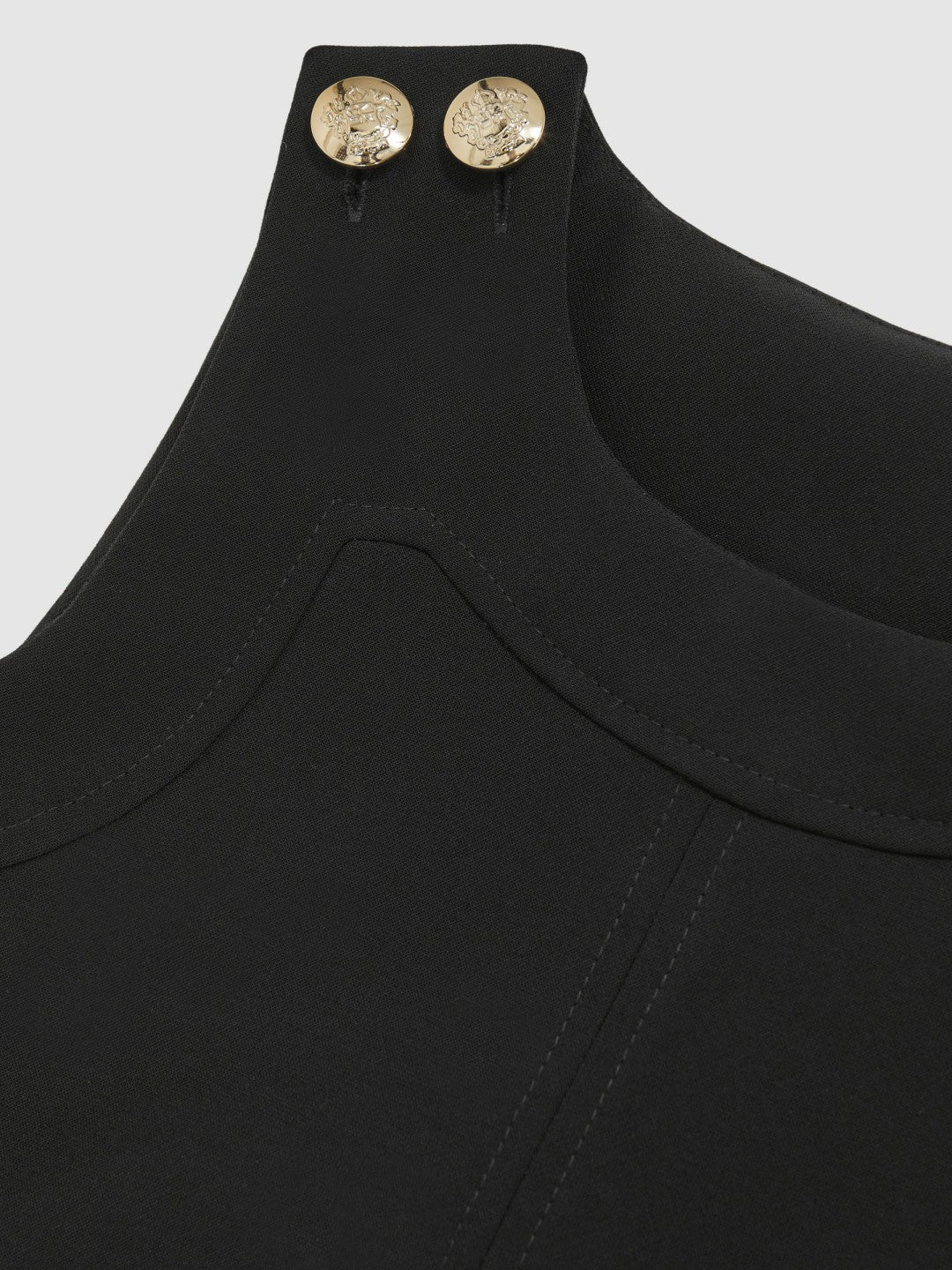 Reiss 13-14 yrs Button-Detail Sleeveless Shift Dress in Black