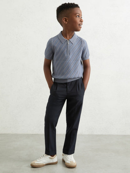 Reiss 3-9 yrs Relaxed-Fit Pleated Tapered Trousers in Navy