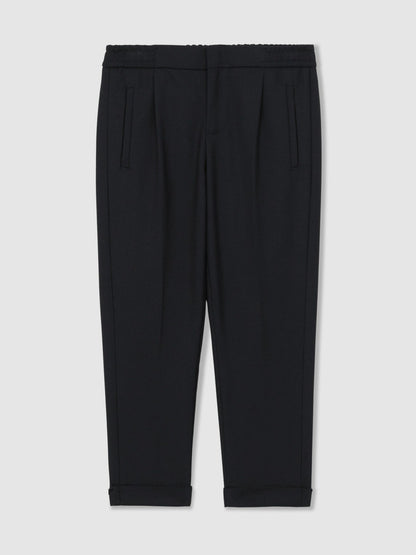 Reiss 3-9 yrs Relaxed-Fit Pleated Tapered Trousers in Navy