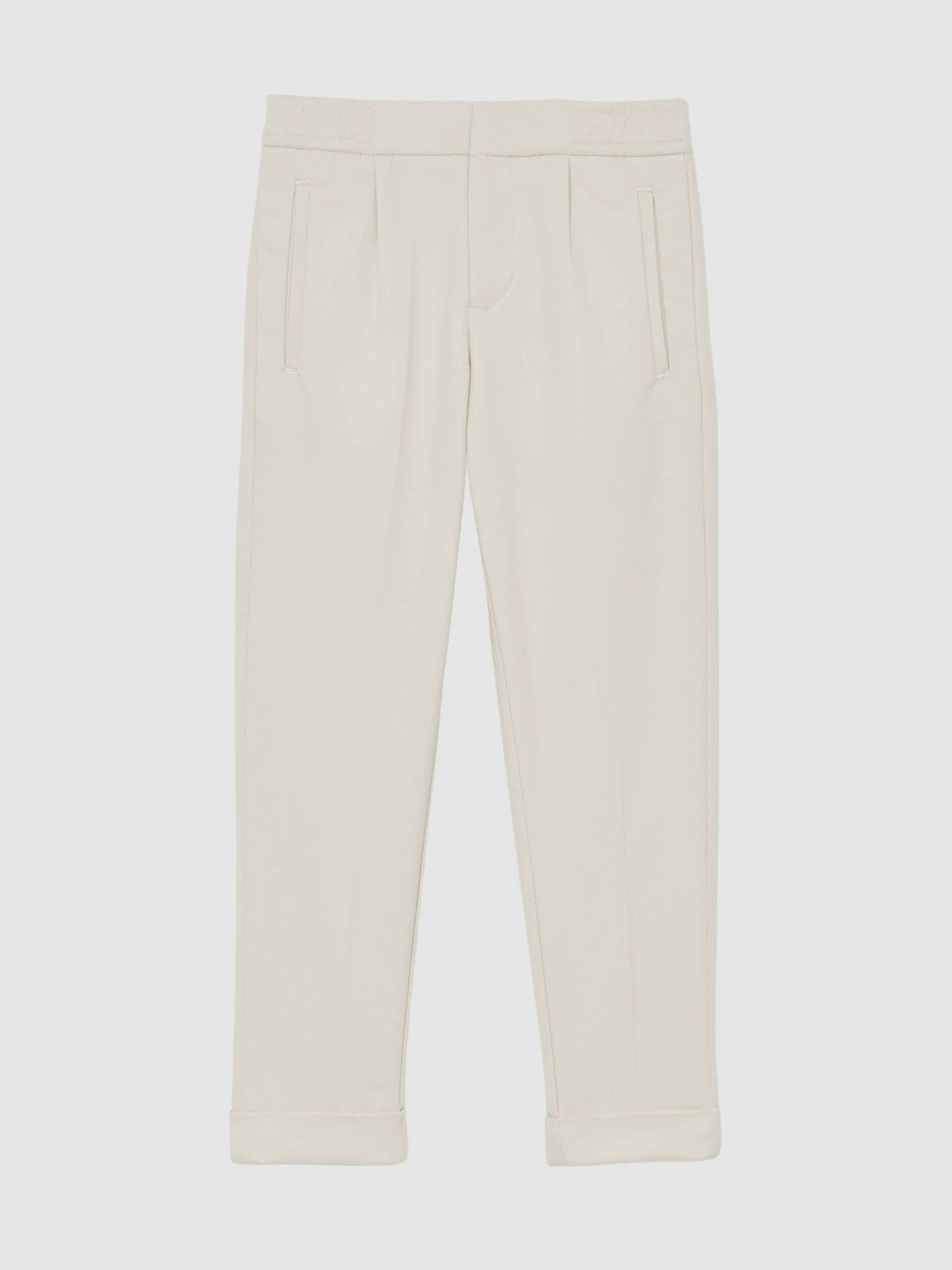 Reiss 3-9 yrs Relaxed-Fit Pleated Tapered Trousers in Off White