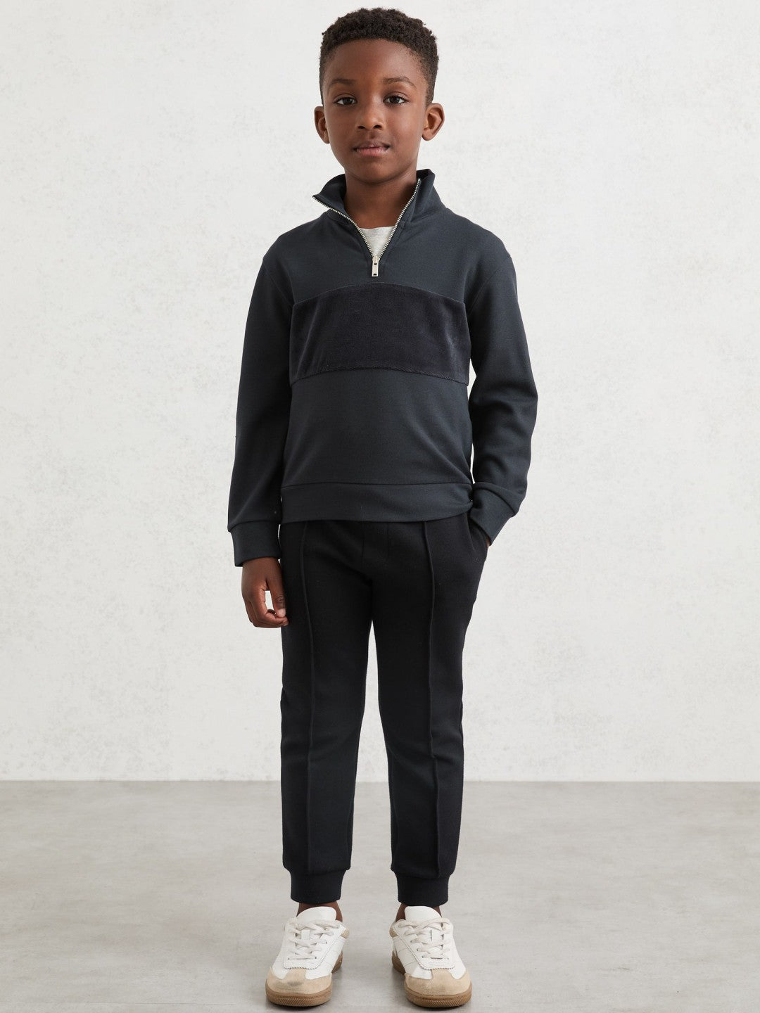 Reiss 3-9 yrs Interlock Drawstring Joggers in Navy Blue