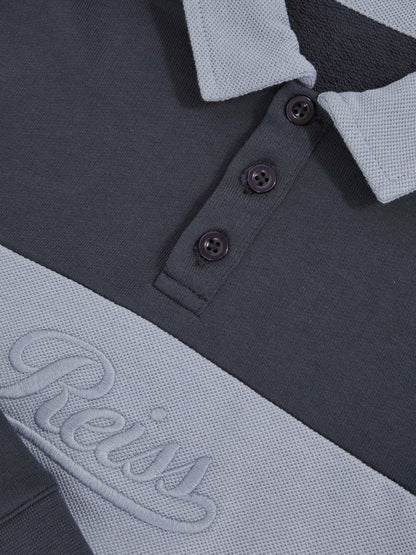 Reiss 3-9 yrs Cotton Logo-Embroidery Rugby Polo Shirt in Airforce Blue/Navy Blue