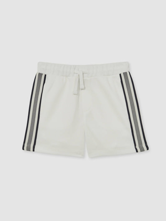 Reiss 13-14 yrs Side Stripe Textured Shorts in White