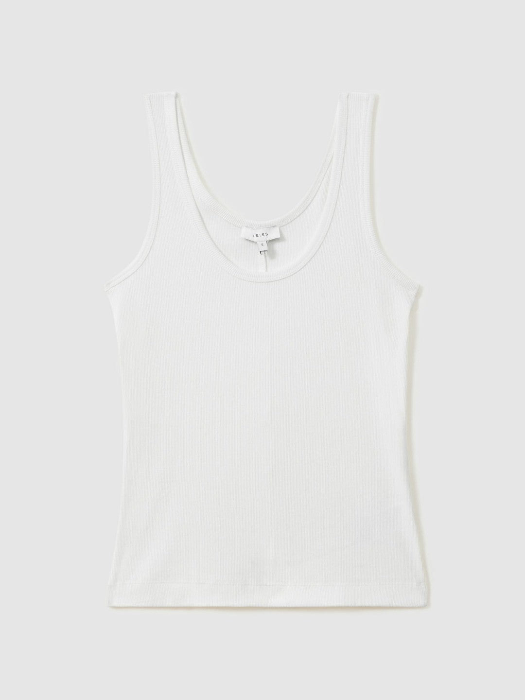 Reiss Stretch-Cotton Ribbed Vest in White