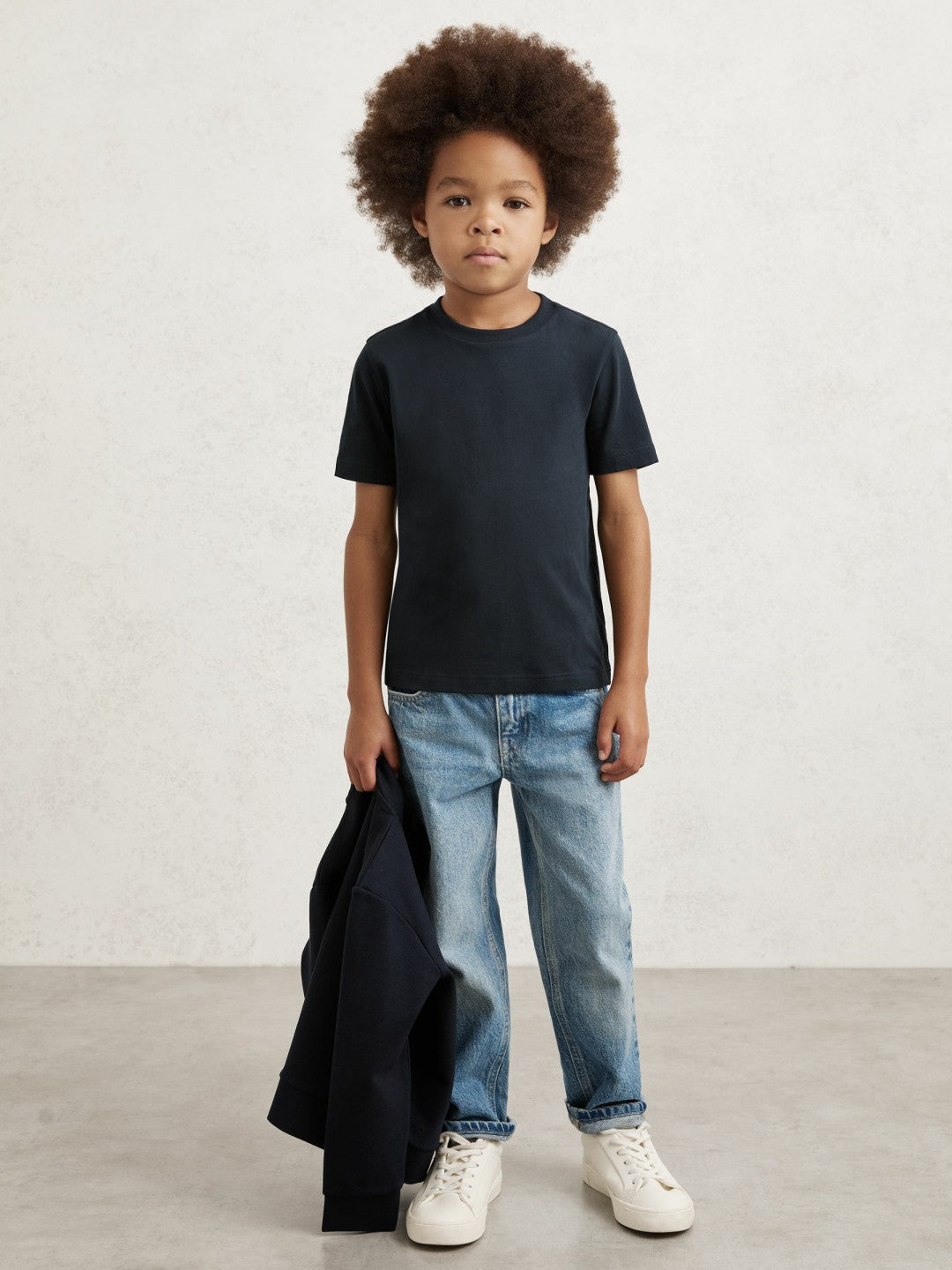 Reiss 9-13 yrs Crew Neck T-Shirt in Navy