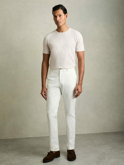 Reiss Cotton Crew Neck T-Shirt in Wheat Melange