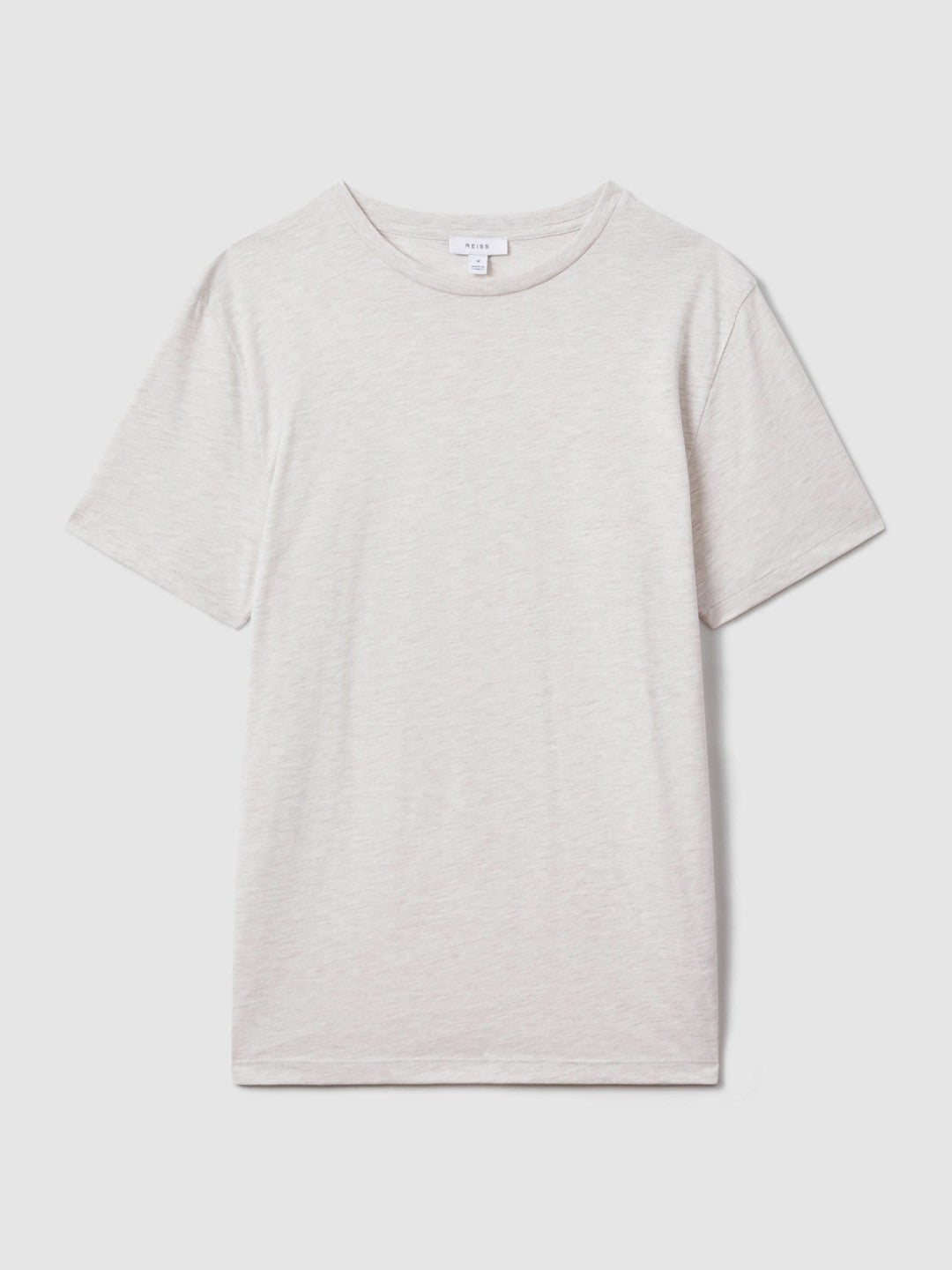 Reiss Cotton Crew Neck T-Shirt in Wheat Melange