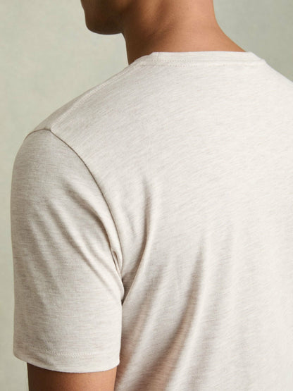 Reiss Cotton Crew Neck T-Shirt in Wheat Melange