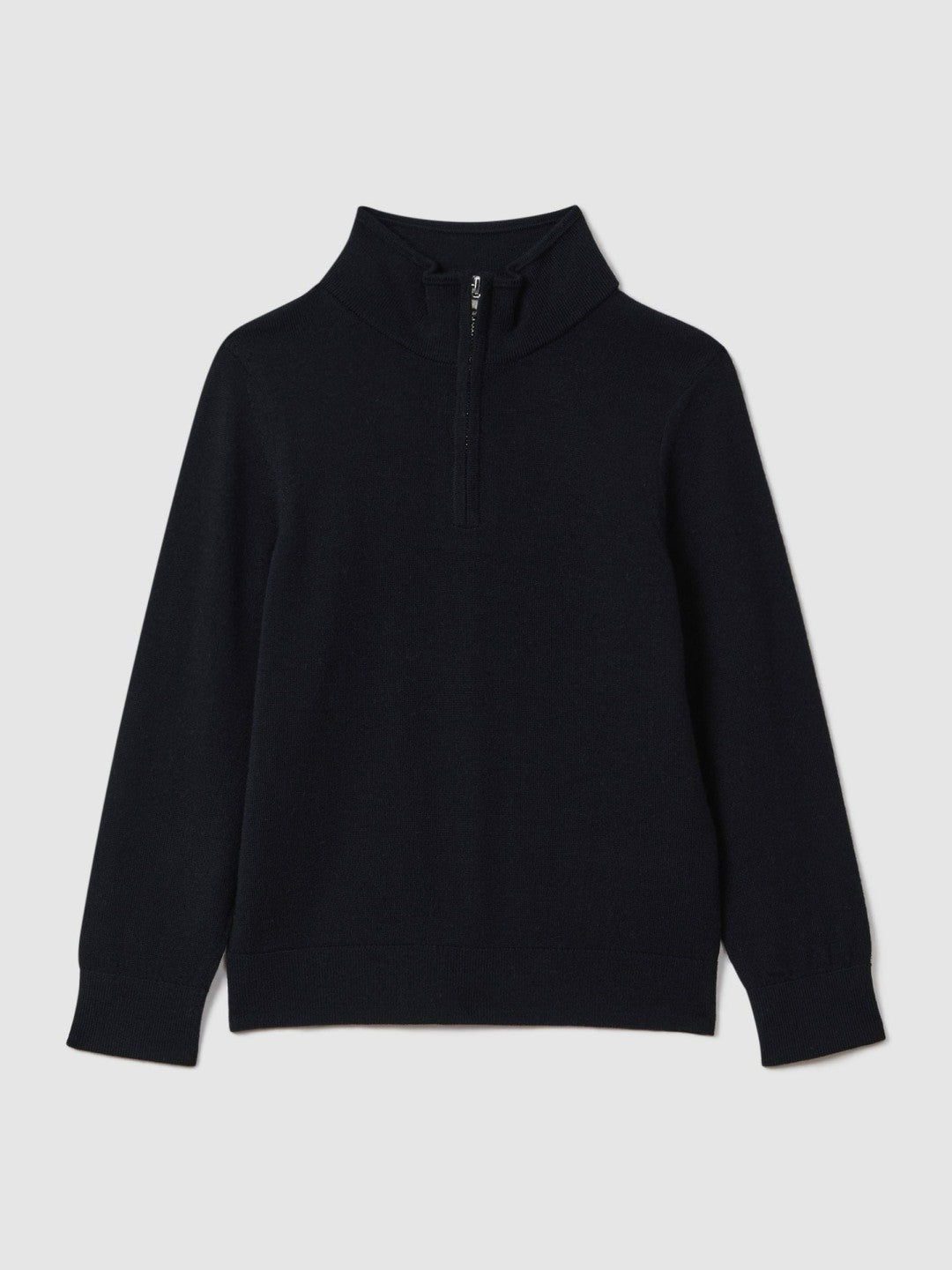 Reiss 9-13 yrs Wool Half-Zip Funnel Neck Jumper in Navy