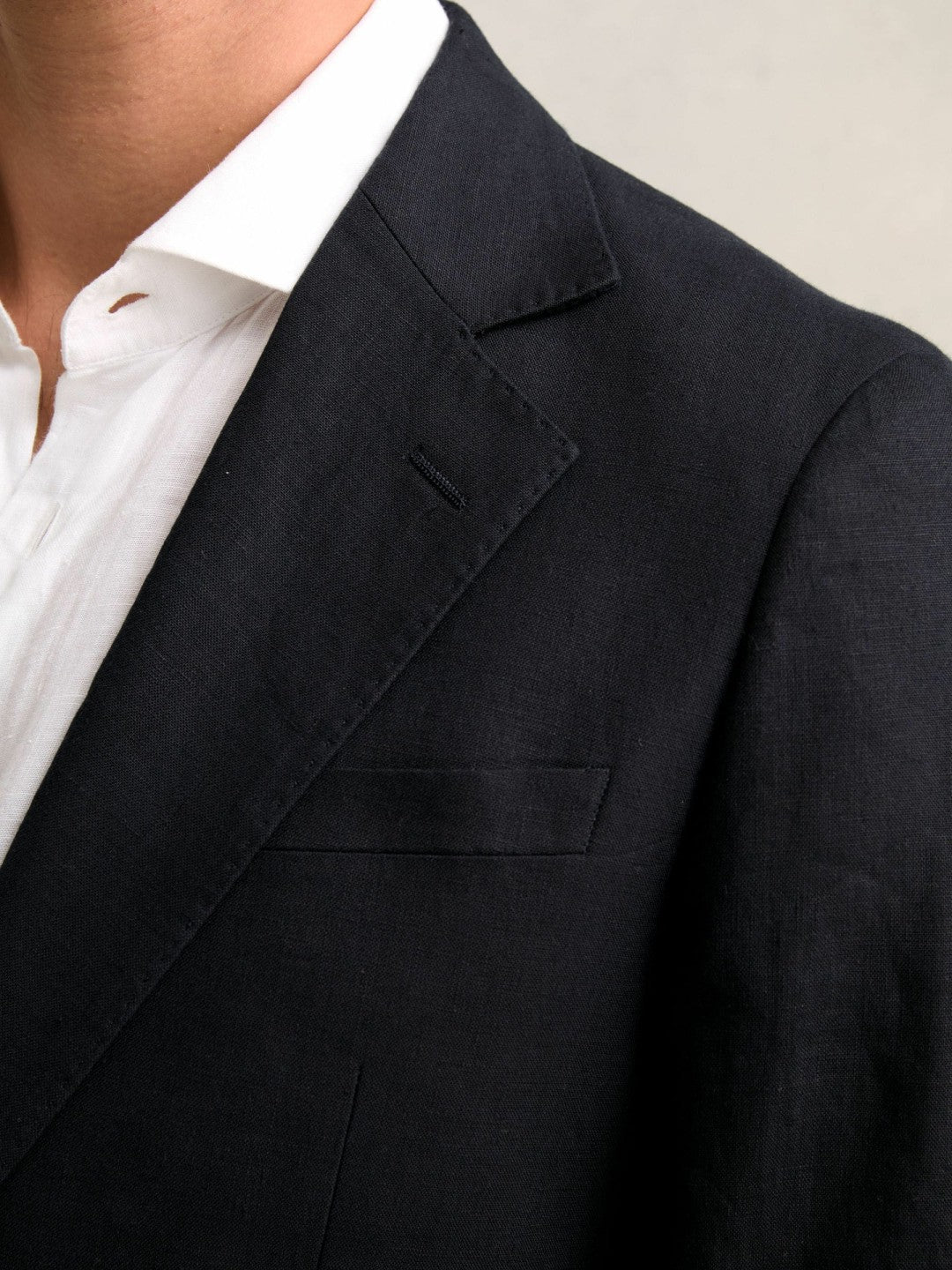 Reiss Slim-Fit Single Breasted Linen Blazer in Navy