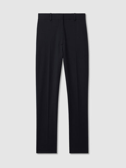 Reiss Wool-Blend Tailored Flared Suit Trousers in Navy