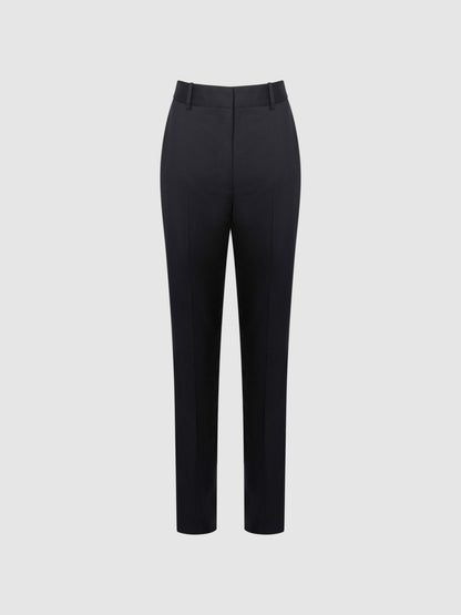 Reiss Wool Blend Tapered Suit Trousers in Navy