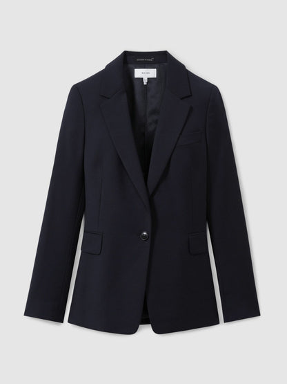 Reiss Petite Single Breasted Suit Blazer in Navy