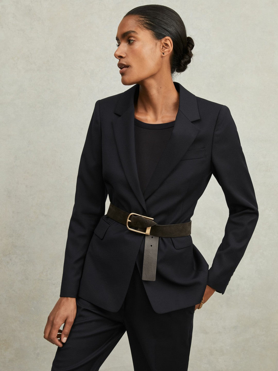Reiss Petite Single Breasted Suit Blazer in Navy