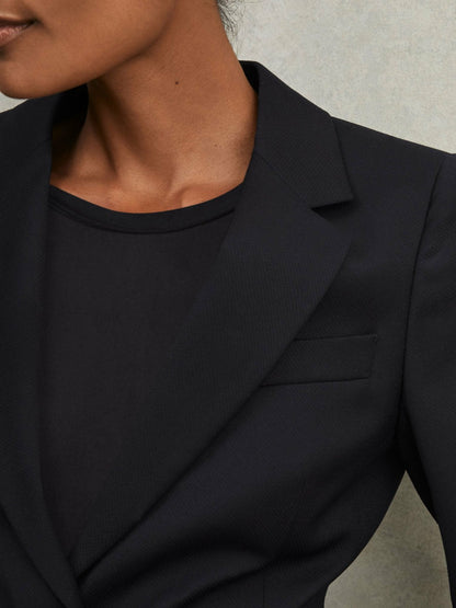 Reiss Petite Single Breasted Suit Blazer in Navy